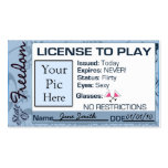 License To Play, Divorce Party Favor Business Cards