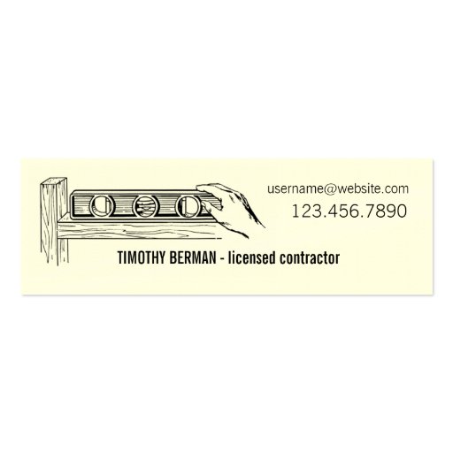 Licensed Contractor Business Card Template