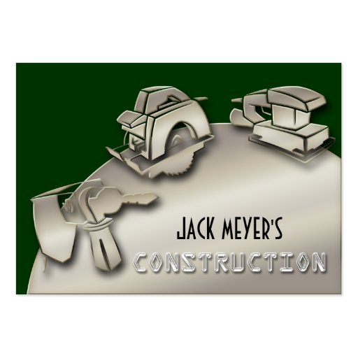 Licensed Contractor Construction Business Tools Business Cards (front side)
