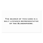 Licensed Representative: Blogosphere Business Card