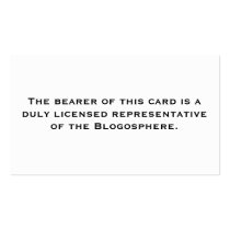 Licensed Representative: Blogosphere business cards by ubersoft Licensed Representative: Blogosphere business cards