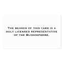 Licensed Representative: Blogosphere business cards