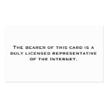 Licensed Representative: Internet Business Card Templates