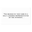 Licensed Representative: Internet business cards