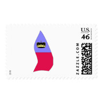 Lichtenstein flag map postage