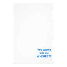 lick me where blue customized stationery