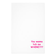 lick me where pink personalized stationery