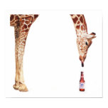 "Licker with Beer Bottle" Giraffe Watercolor "Licker with Beer Bottle" Giraffe Watercolor