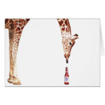 "Licker with Beer" Giraffe Watercolor Greeting Card