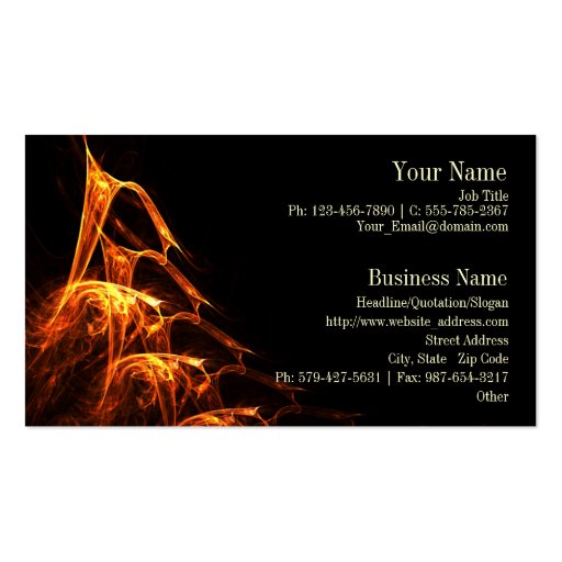 Licking Flames Business Card (front side)