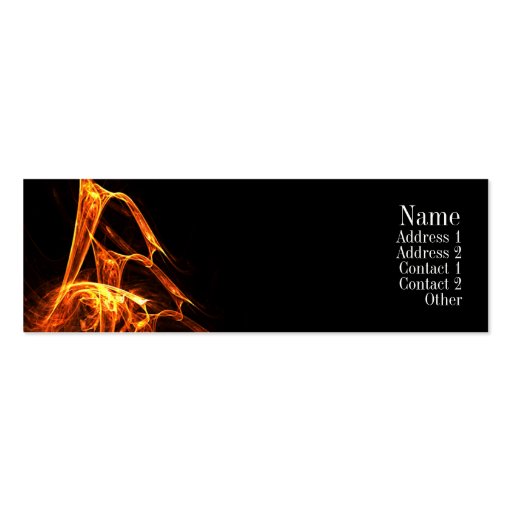 Licking Flames - Skinny Contact Card Business Card Templates (front side)
