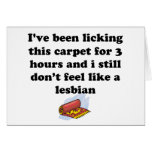 Licking the carpet greeting card