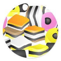 Licorice Allsorts Round Stickers
