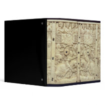 Lid of a casket depicting a tournament vinyl binders