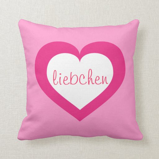 Liebchen white and hot pink heart throw pillow Zazzle