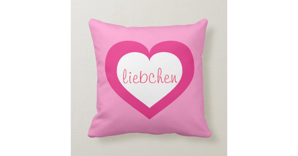 Liebchen white and hot pink heart throw pillow Zazzle