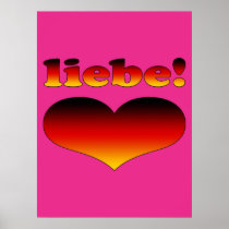 Liebe Love in German Romantic Valentine's Day Posters