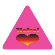 Liebe Love in German Romantic Valentine's Day Triangle Stickers