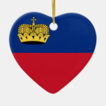 Liechtenstein Flag Heart Christmas Ornaments