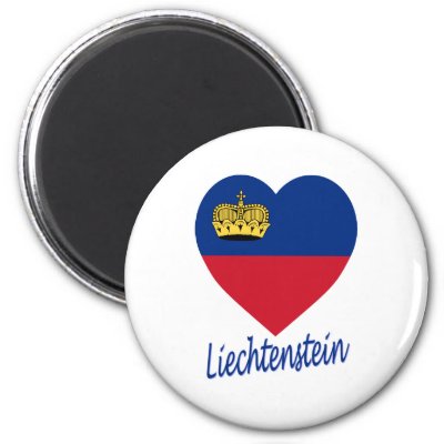 The flag of Liechtenstein rendered on a heart to show your love for the old