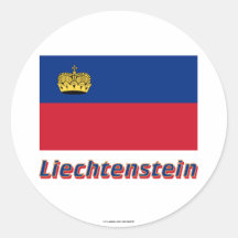 Liechtenstein Flag with Name Sticker