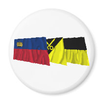 Liechtenstein & Mauren Waving Flags magnets