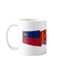Liechtenstein & Ruggell Waving Flags mugs