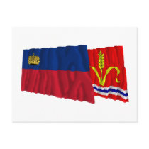 Liechtenstein & Ruggell Waving Flags postcards