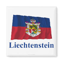 Liechtenstein Waving State Flag with Name magnets