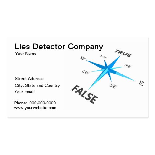 Lies Detector Company Business Card (front side)