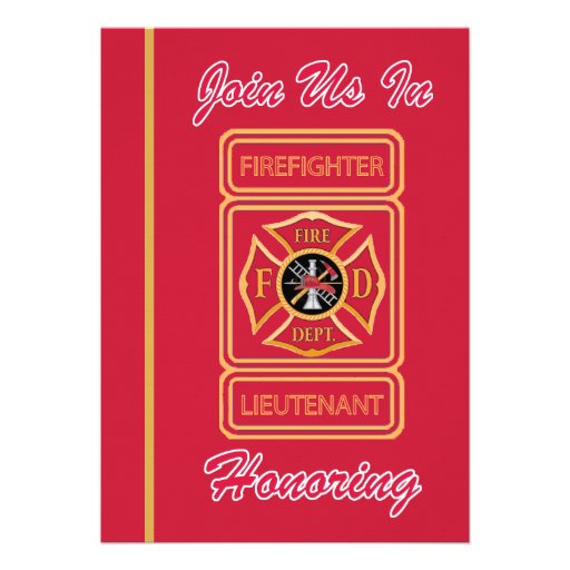 Lieutenant Firefighter Retirement Invitation
