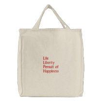 Life and Liberty embroidered bag