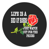 Life Bed Roses Pricks Black stickers by WhiteTiger_LLC Life Bed Roses Pricks Black stickers