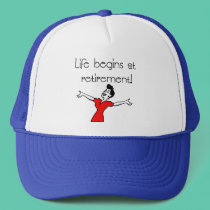 Life Begins at Retirement! Fun Gifts hats