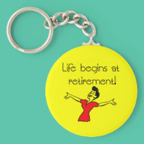 Life Begins at Retirement! Fun Gifts keychains