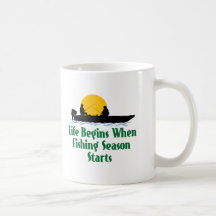 Life Begins Fishing Season Mugs