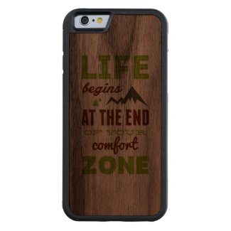 Life begins!Vintage Inspirational Design Carved® Walnut iPhone 6 Bumper Case