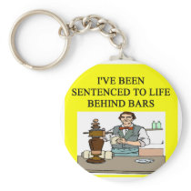 life behind bars drinking beer joke key chain