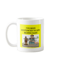 life behind bars drinking beer joke mug