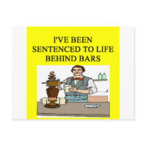 life behind bars drinking beer joke postcards
