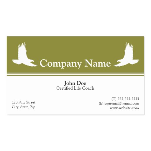 Life Coach Business Card Template (front side)