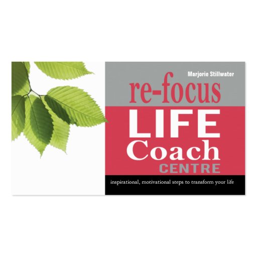 Life Coach Centre Personal Goals Motivational Business Cards (front side)