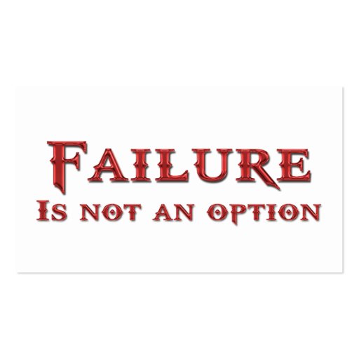 Life Coach Failure Is Not An Option Business Cards (front side)