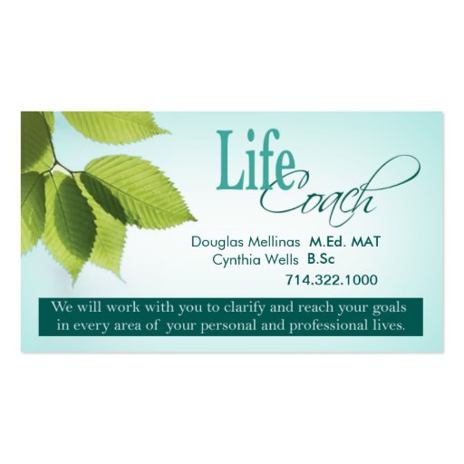 Life Coach I Personal Goals Spiritual Counseling Business Card Templates