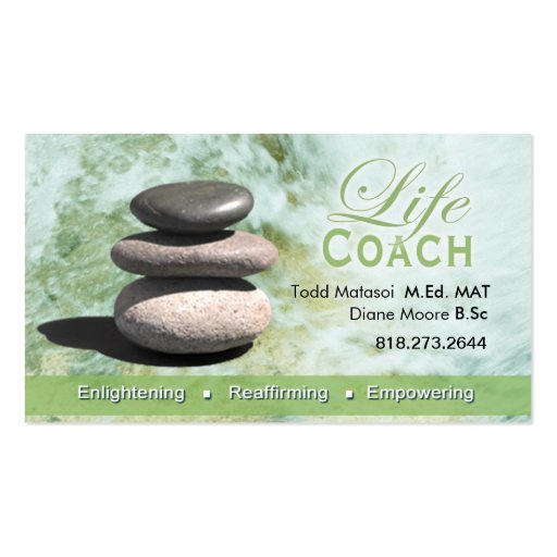 Life Coach II Personal Goals Spiritual Counseling Business Card Templates (front side)