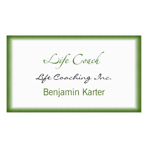 Life Coach Text Swash Business Card Templates (front side)