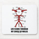 Life Flows Through My Circle Of Willis (Health) Mousepads