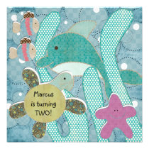 Life in the Sea Customized Birthday Invitation