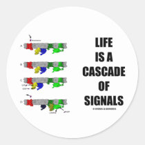 Life Is A Cascade Of Signals (Signal Transduction) Round Sticker