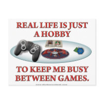 Life is a Hobby Between Games postcards by thefrozenduck Life is a Hobby Between Games postcards